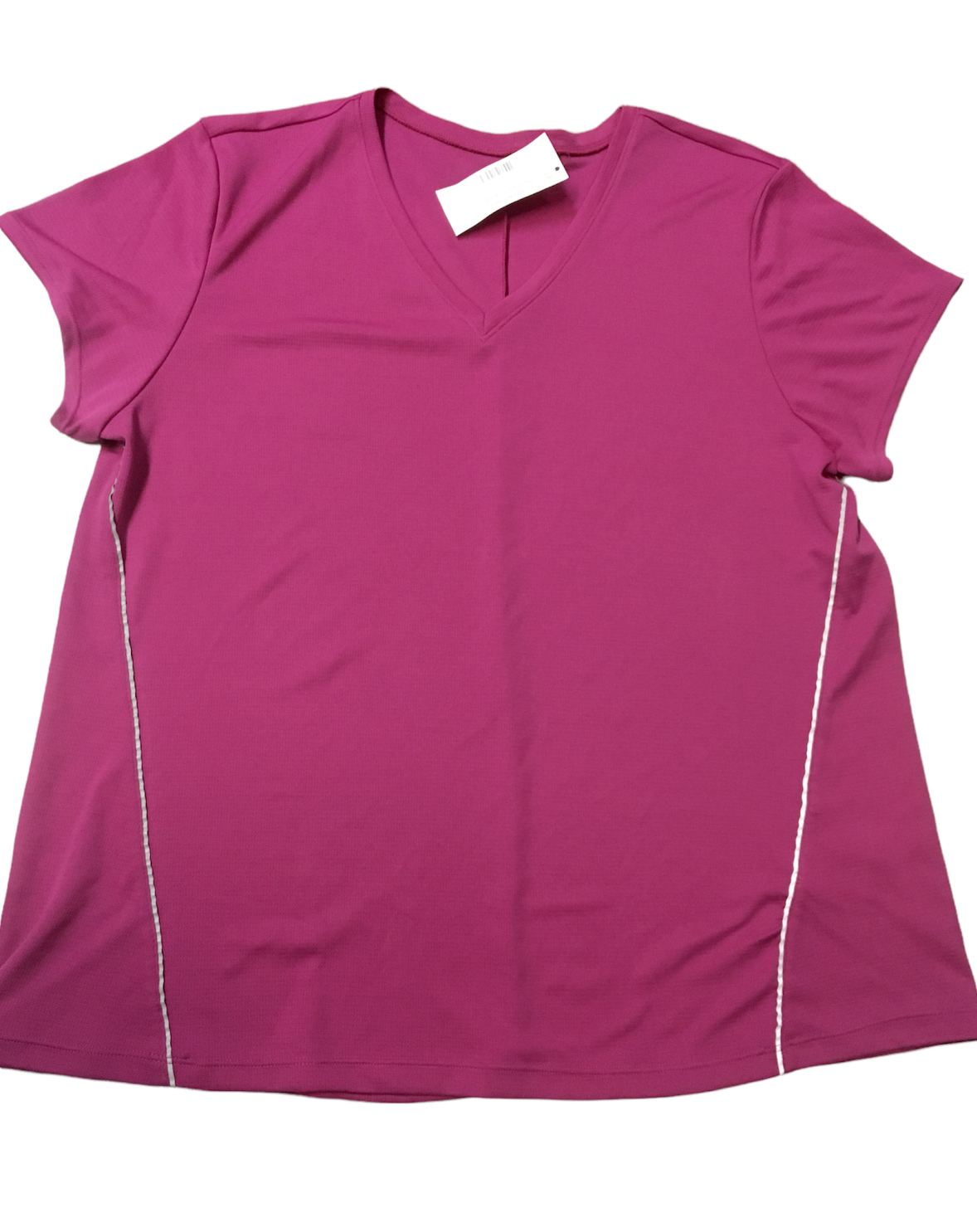 Ideology Short Sleeve V-Neck  Fitness Top - Red Passion-XXL